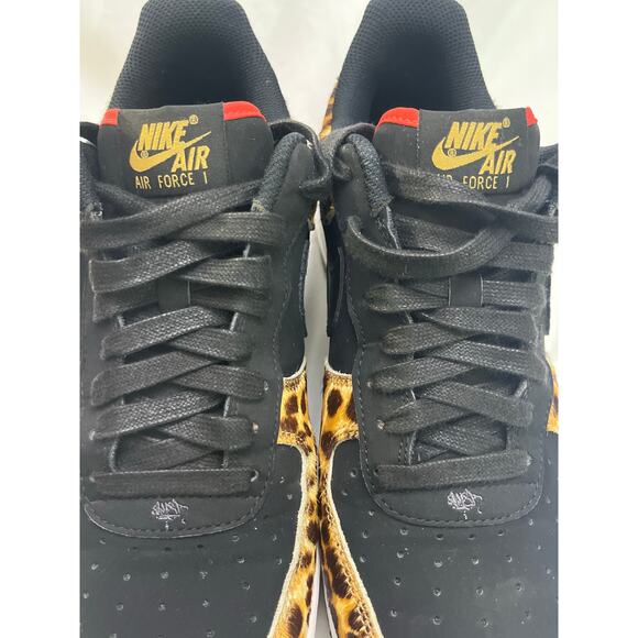 Nike Air Force 1 Low Los Primeros Saner Leopard Print Black Men’s 9 AH7738-001 - Picture 10 of 12